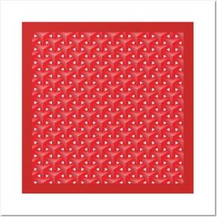 Red Hexagonal Pattern Posters and Art